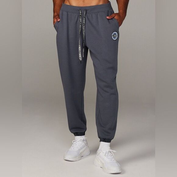 Savage X Fenty Xssential HOLOGRAPHIC LOGO-TRIM SWEATPANT XL Ghost Em‎ gray nwt - Picture 1 of 15
